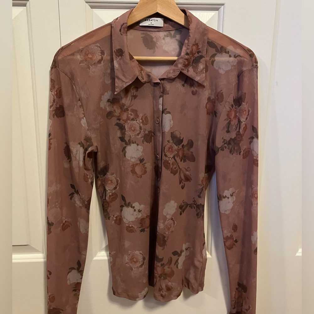 Babaton Aritzia Pose Mesh Longsleeve Shirt